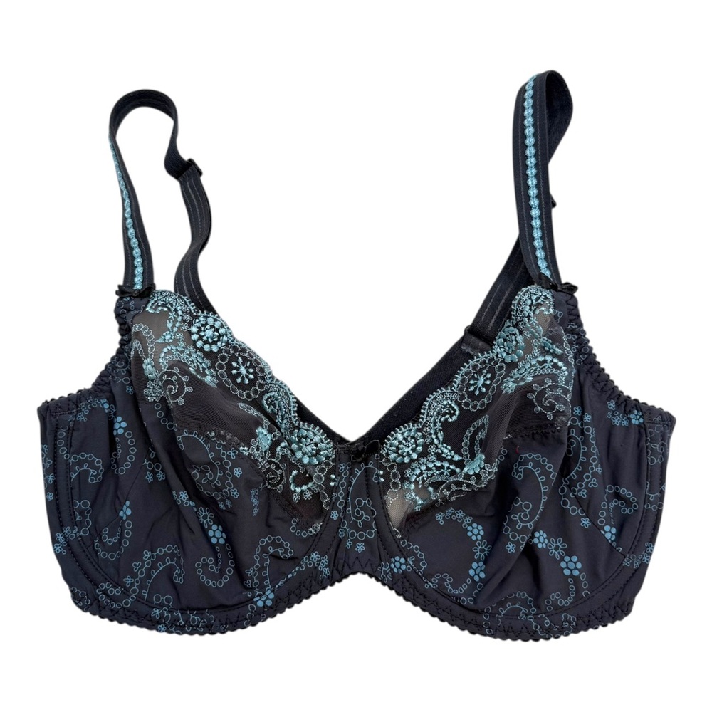 Prima‎ Donna | Grey Blue Paisley Floral Underwire Bra Size 32D